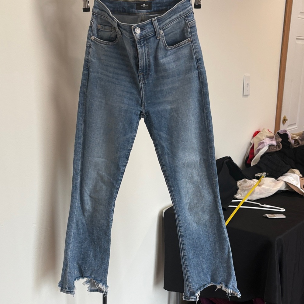 Stylish Blue Distressed Women Jeans 26” Inseam